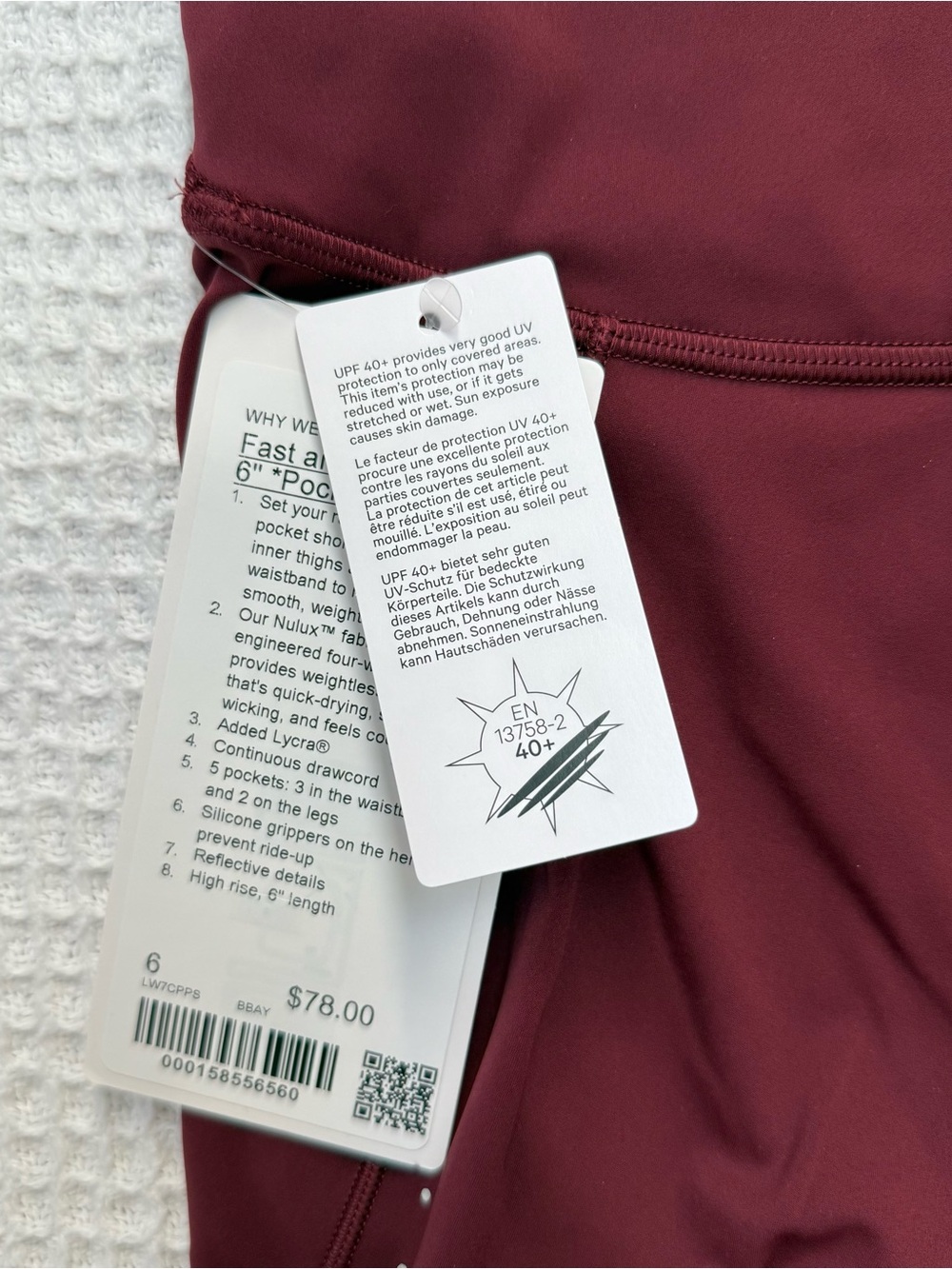 NWT Lululemon fast and free HR short 6” pockets - Picture 6 of 8